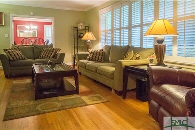 Open living room with fireplace.