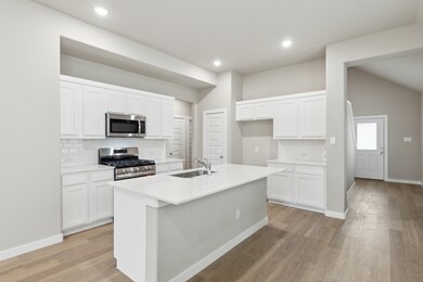 Kitchen in the Elm home plan by Trophy Signature Homes – REPRESENTATIVE PHOTO