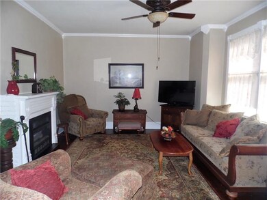 A ventless gas fireplace is the focal point of the