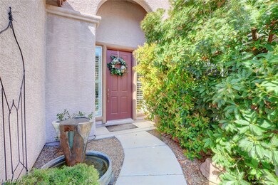 Private entry with fountain.