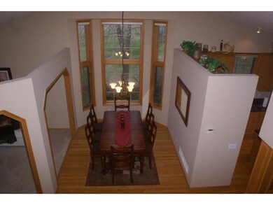 A view from the top of the stairs.  The floor plan