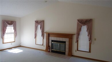 vaulted ceiling great room, gas fireplace