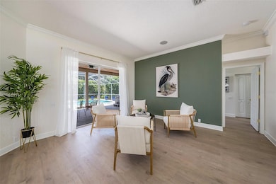 Living Room with Crown Molding