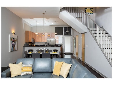 Dramatic open living and kitchen with direct acces