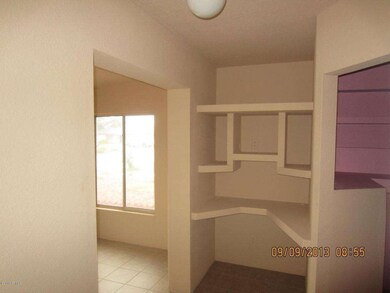 Built in shelving in the hallway