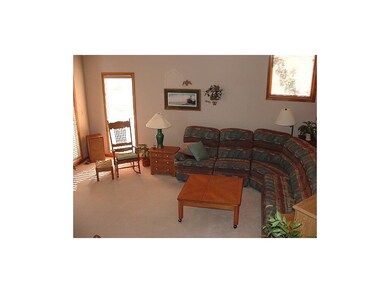 Tile entry to spacious living room