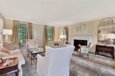 Formal Living Room with wood burning fireplace