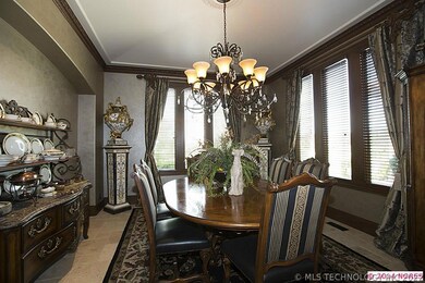 Elegant formal dining room with furniture niche an