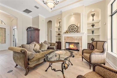 WOOD BURNING FIREPLACE & BUILT-IN FEATURES.