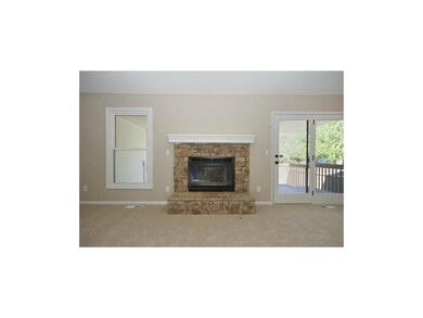 Gorgeous stone fireplace.