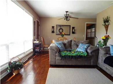 Refinished hardwood floors with room for a dining 