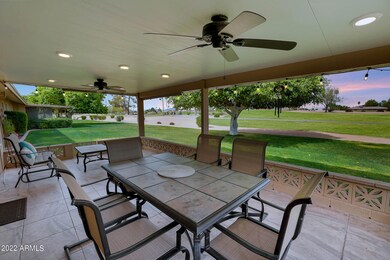 Back Covered Patio at Sunset