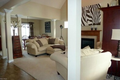Pillars create a divider in this nice open space.