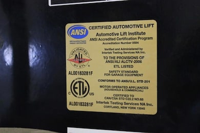 Auto Lift in Garage Workshop - Certified
