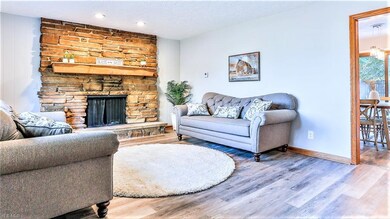 *LIVING ROOM WITH NEW LUXURY PLANK FLOORING, STONE