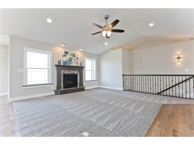Great room with gas fireplace.