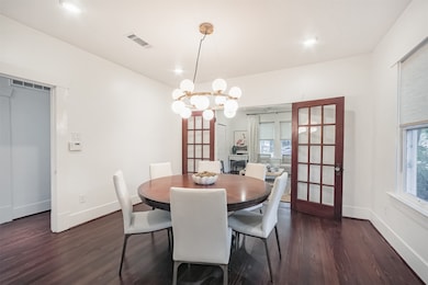 Formal dining room located between the living room