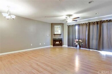 Fireplace in large living room.