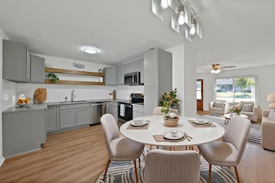 Updated kitchen and dining area open to living space