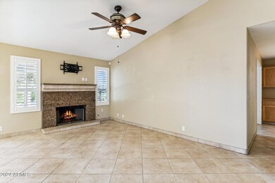 Family room off kitchen with gas fireplace