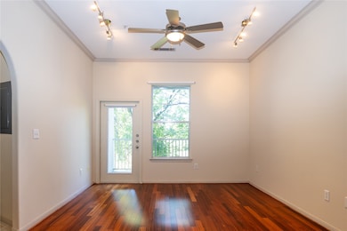 Living room with hardwood flooring