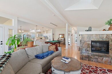 Living room with fireplace
