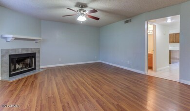 Front room with Fireplace