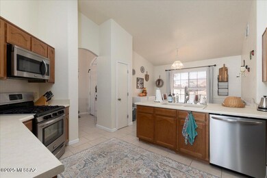 Kitchen into dining area