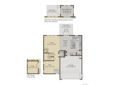 First Floor Layout - home has the optional morning