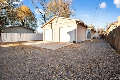 View of detached garage
