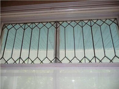 Original beveled glass windows.