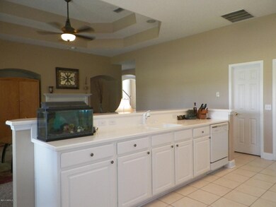 Kitchen overlooks family room