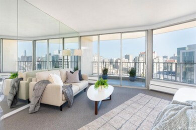 The living space enjoys direct. access to the balc