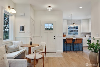 Flow easily from the living room to the dining area to the kitchen.