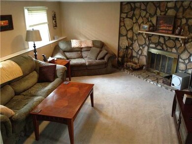 Living Room Wood burning fireplace