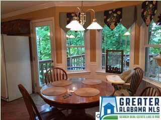Eating area in the kitchen with bay window