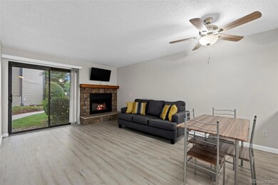 Open floor plan, wood burning fireplace