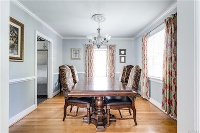 View of the formal dining room with hardwood floor