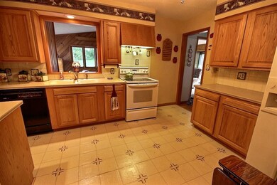 Updated cabinets and useful pass through window to