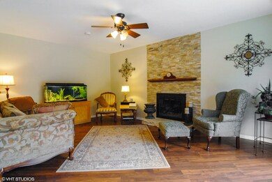 Family Room with New Stone Fireplace