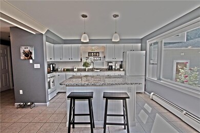 Bright and sunny kitchen with open...