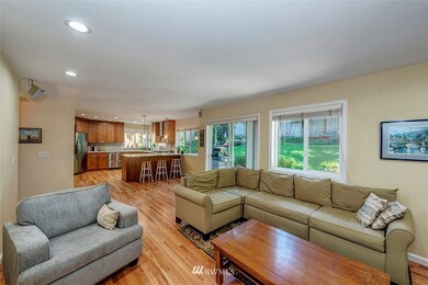 Family room looking into kitchen