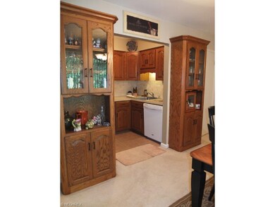 Built in display cabinets in dining room.
