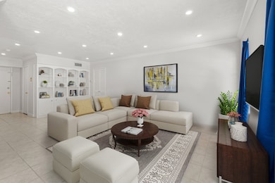 Virtually Staged: The living room features recesse