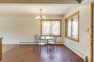 A view of the separate dining room area.