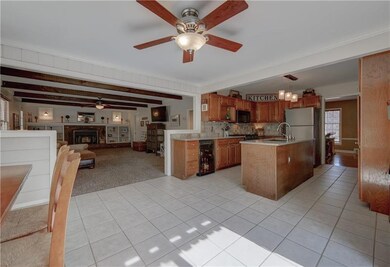 Tons of cabinet space! Kitchen opens nicely to a huge family room.