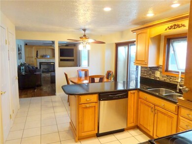 Kitchen opens to family room