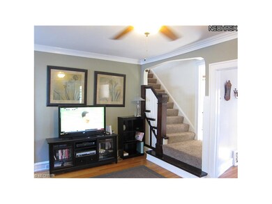 View towards the back. Steps going to second floor