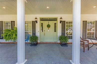 Decorative concrete makes for an inviting feel.