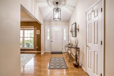 Gleaming wood floors throughout most of the main l